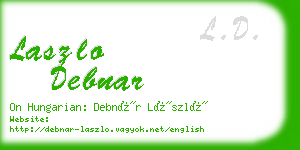 laszlo debnar business card